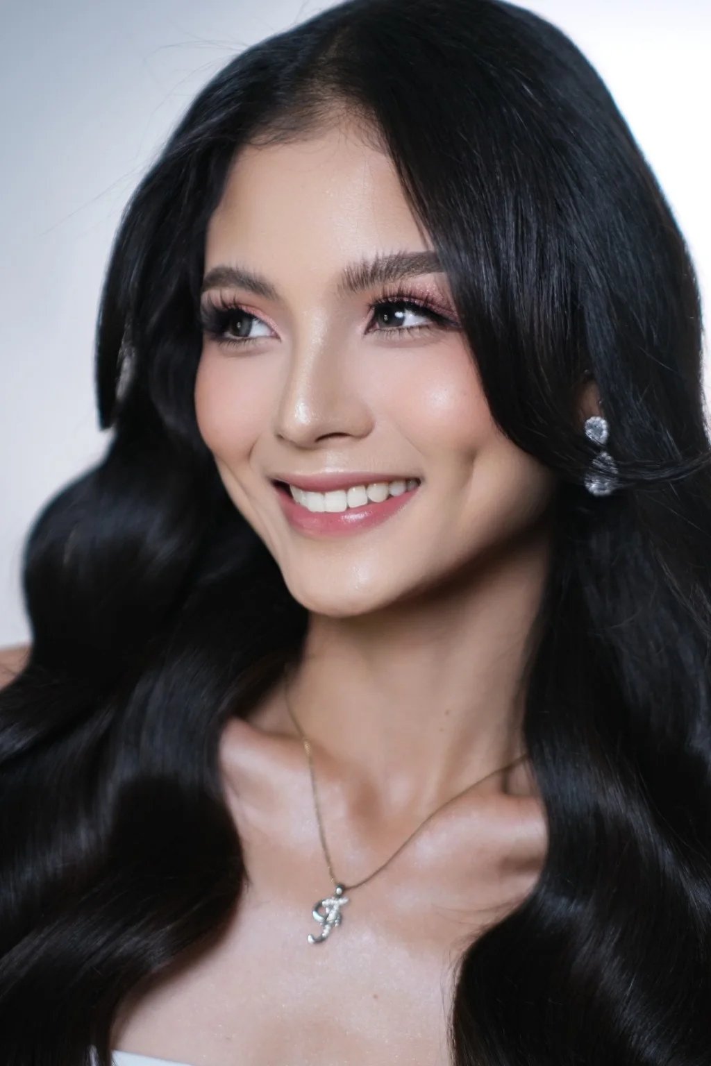 White background smiling portrait